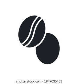 Icono de judías de café. Silueta negra aislada. Rellenar icono sólido. Diseño moderno. Ilustración vectorial. Comida y bebidas