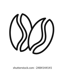 Coffee beans icon black and white vector sign