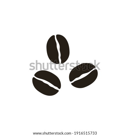 Coffee Beans Icon. Brown Coffee Illustration isolated on White Background. Flat Vector Icon Design Template Element.