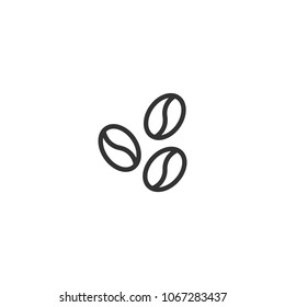 coffee beans icon. caffeine symbol. Flat vector illustration isolated on white background.