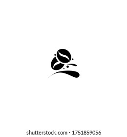  coffee beans icon. caffeine symbol. Coffee store label insignia template. Coffee seed simple icon.

