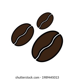 Kaffeebohnen-Ikone. Koffeinsymbol. Schwarzes Symbol. Vektorgrafik.