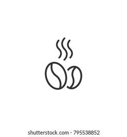 coffee beans icon. caffeine symbol. Flat vector illustration isolated on white background.