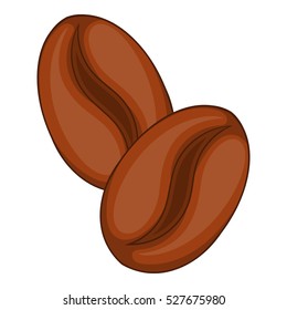 Coffee beans icon. Cartoon illustration of coffee beans vector icon for web