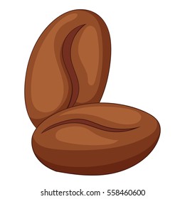 Coffee beans icon. Cartoon illustration of coffee beans vector icon for web design