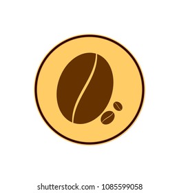 Coffee beans icon, flat design template, vector illustration