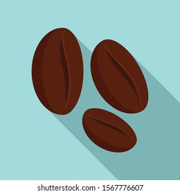 Coffee beans icon. Flat illustration of coffee beans vector icon for web design