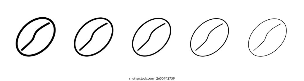 Coffee beans icon flat illustration set logo