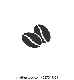 Coffee beans icon flat. Illustration isolated vector sign symbol