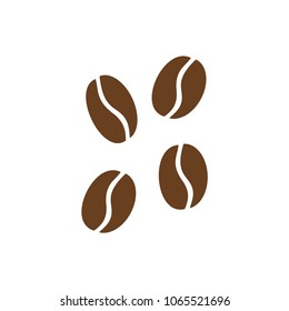 Coffee beans icon in flat style on a white background