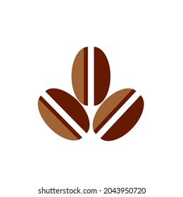 Coffee beans icon in flat style. Isolated on white background vector illustration