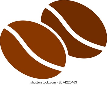 Icono de granos de café con estilo plano. Imagen de icono de granos de café vectorial aislados en un fondo blanco.