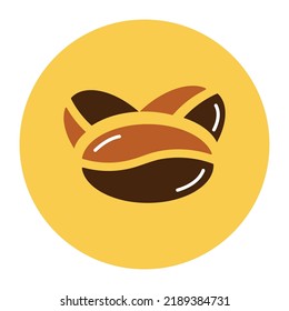 Coffee beans icon. Flat vector design. Can be used for web and mobile.