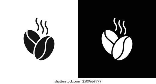 Coffee beans icon Flat vector set outline