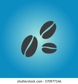 Coffee beans icon. Flat vector illustration in black on white background. EPS 10