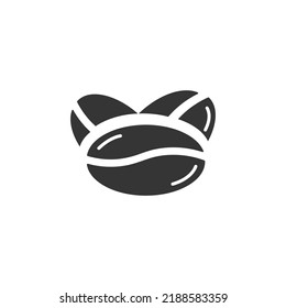 Icono de judías de café. Estilo glifo. Se puede usar para web y móvil.
