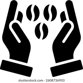 Coffee Beans Icon Glyph Vector Illustration