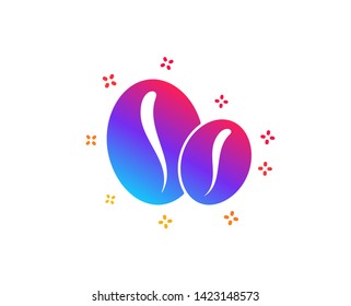 Coffee beans icon. Hot drink sign. Whole bean beverage symbol. Dynamic shapes. Gradient design coffee beans icon. Classic style. Vector