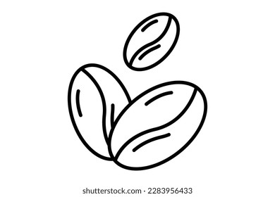 Coffee beans icon illustration. icon related to coffee element. Line icon style. Simple vector design editable