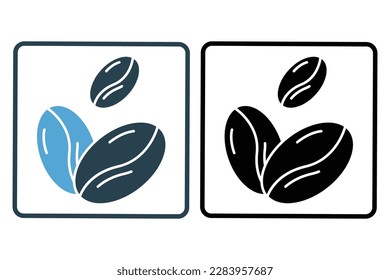 Coffee beans icon illustration. icon related to coffee element. Solid icon style. Simple vector design editable