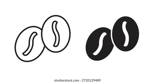 Coffee beans icon illustration, thin line vector, web design sign,