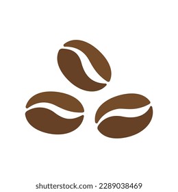 Coffee beans icon isolated flat design vector illustration on white background.