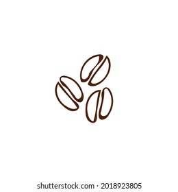 Coffee beans icon isolated on white. Vector illustration.