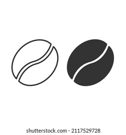 Coffee beans icon isolated on white background. Coffee symbol modern, simple, vector, icon for website design, mobile app, ui. Vector Illustration