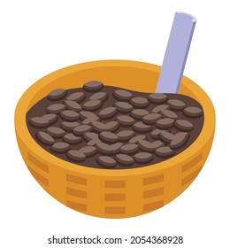 Coffee beans icon. Isometric of Coffee beans vector icon for web design isolated on white background