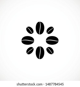 coffee beans icon logo illustration