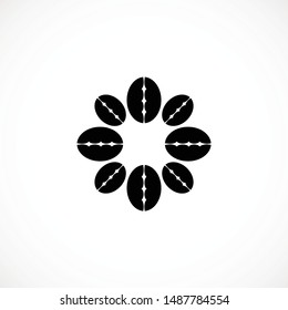 coffee beans icon logo illustration