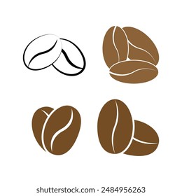 coffee beans icon logo illustration design
