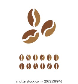 Coffee Beans Icon Logo Coffee Beans Set | Coffee Bean Icon Shop Vector Illustration Logo | Isolated Coffee Beans Collection