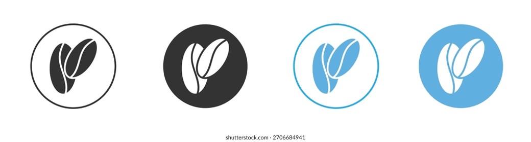 Kaffeebohnen-Symbol Logo Vorlage Design-Set