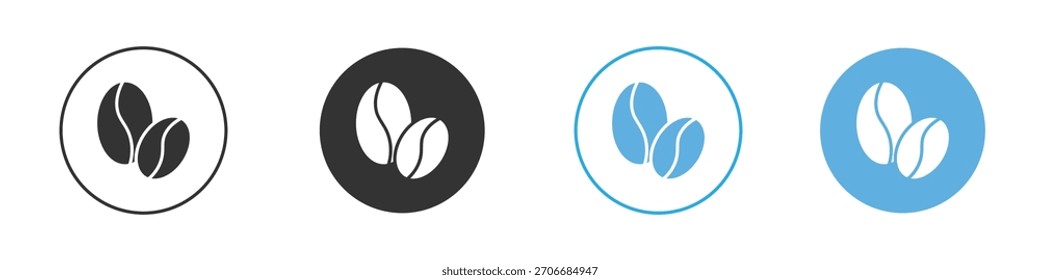 Kaffeebohnen-Symbol Logo Vorlage Design-Set