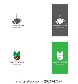 coffee beans icon logo vector