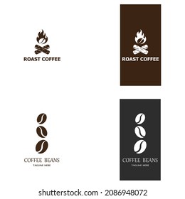 coffee beans icon logo vector