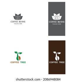 coffee beans icon logo vector