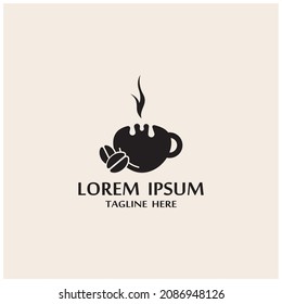 coffee beans icon logo vector