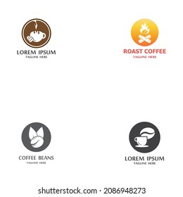 logotipo de icono de granos de café