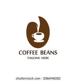 coffee beans icon logo vector