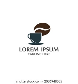 coffee beans icon logo vector
