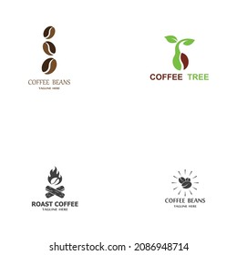 coffee beans icon logo vector