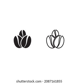 coffee beans icon logo vector