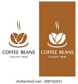 coffee beans icon logo vector