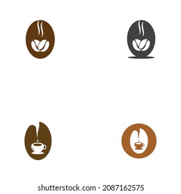 coffee beans icon logo vector
