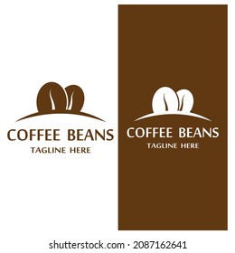 coffee beans icon logo vector
