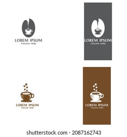 coffee beans icon logo vector