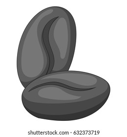 Coffee beans icon in monochrome style isolated on white background vector illustration