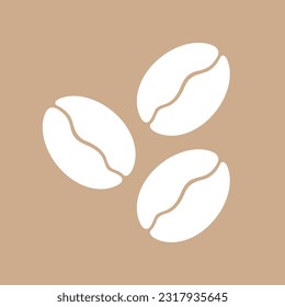 Coffee beans icon on brown background